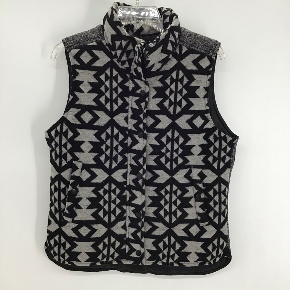 Staccato Women’s Southwestern Aztec Warm Riding Western Casual Blk/Gray Size L
